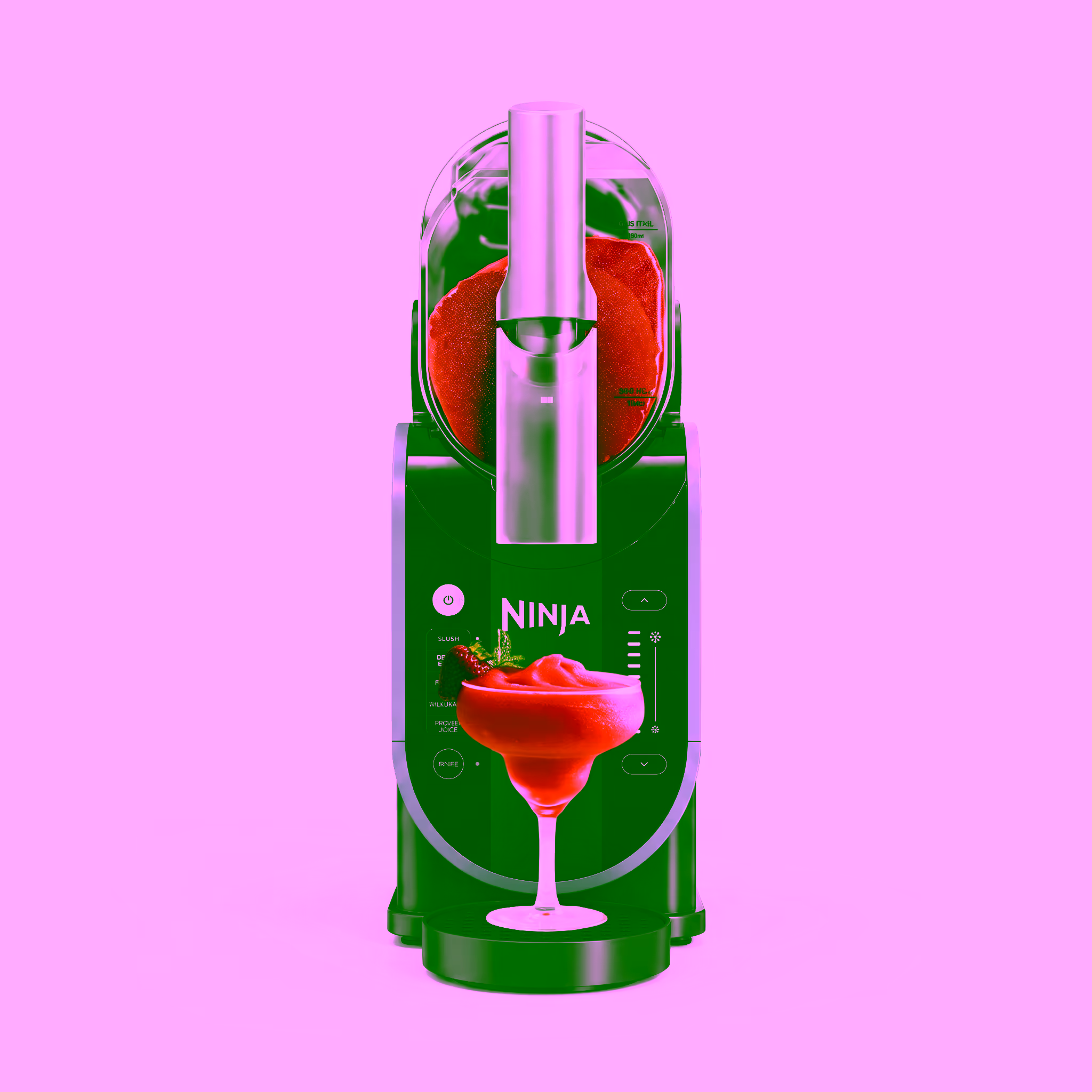 Ninja SLUSHi frozen drink maker dispensing a red frozen drink